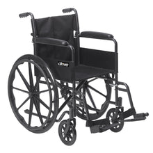 Drive wheelchair with padded armrests and swing-away footrests, black