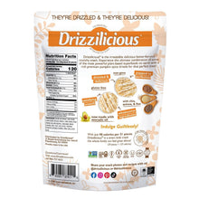 Drizzilicious Pumpkin Spice Mini Rice Cakes bag, back with nutrition facts and ingredients