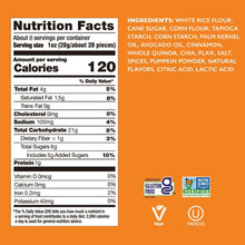 Pumpkin spice mini rice cakes nutrition facts and ingredient label