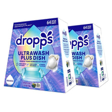 Dropps Ultrawash Plus Biobased* Power Dishwasher Detergent Pacs, Unscented, 128-count