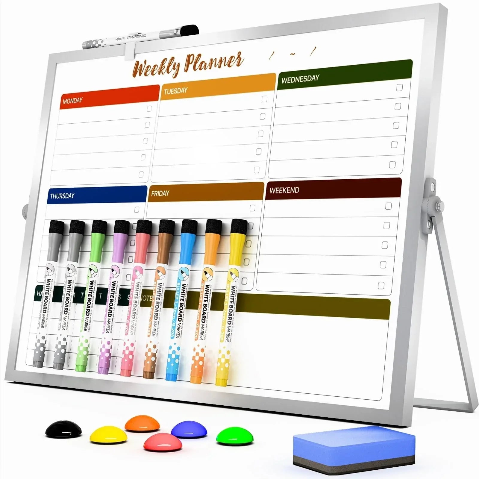 Marsrock Sale 17"×13"Green Desktop Double-Sided Dry Erase Whiteboard with Stand,10Markers,6Magnets,1Eraser,Great for Home,School&Office Planning - USA MEGA SHOP