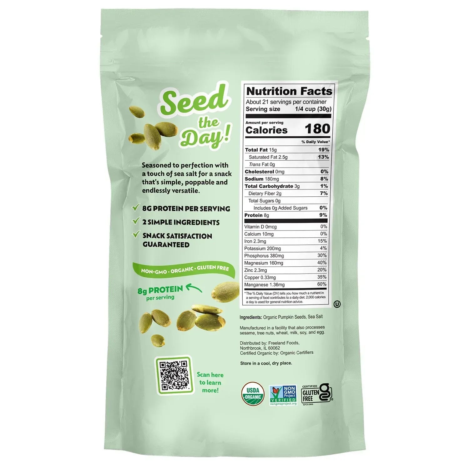 Dry Roasted Organic Pumpkin Seeds, 16 oz.