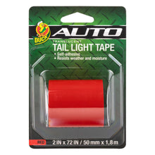 Red translucent tail light tape in Duck-branded blister package