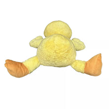33-inch duck Easter plush, yellow body with orange feet, back view