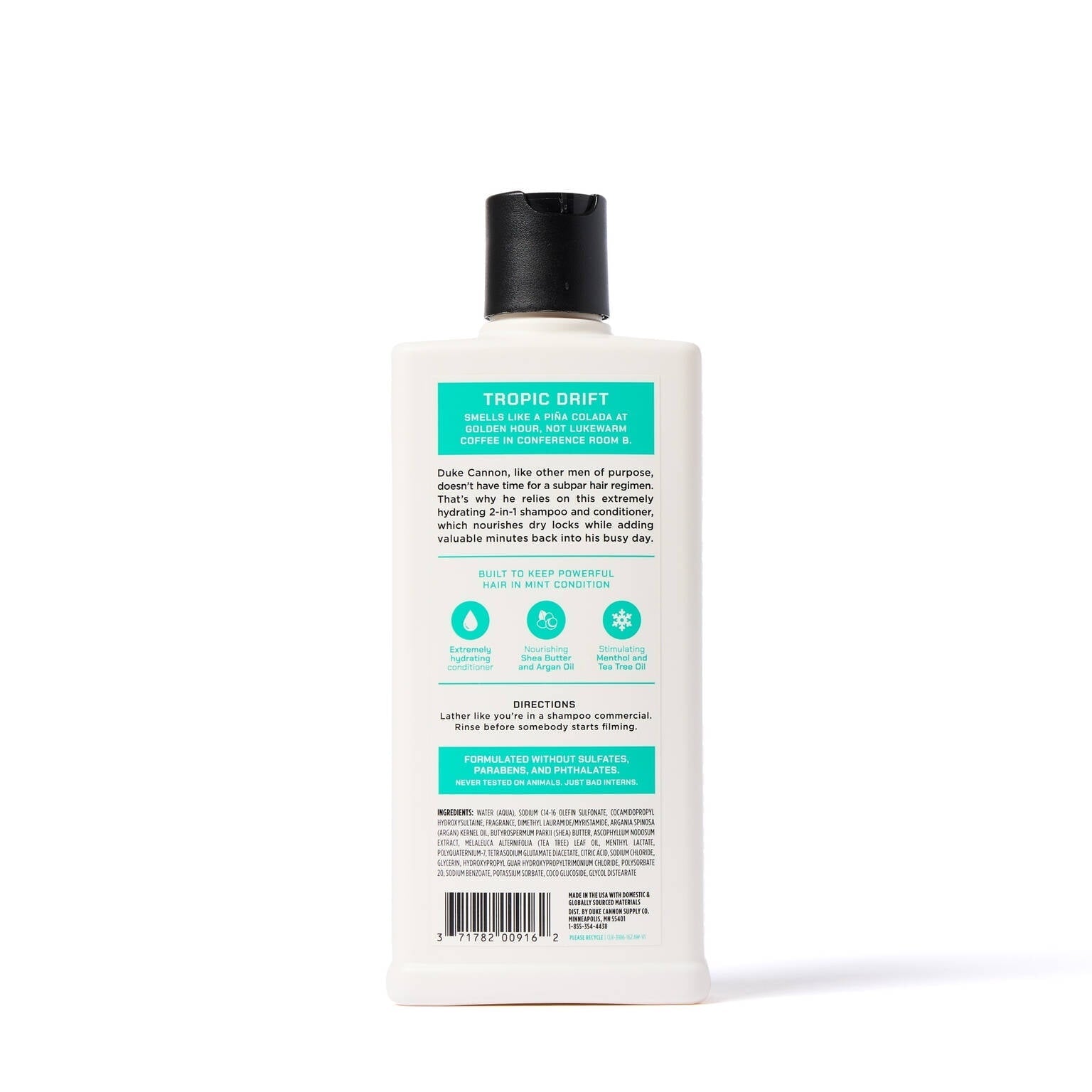 Duke Cannon 2-in-1 Shampoo and Conditioner Hair Wash for Men, Tropic Drift, 14 fl oz (PACK OF 3 )