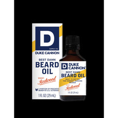 Duke Cannon Best Damn Beard Oil for Men, Redwood, 1 oz