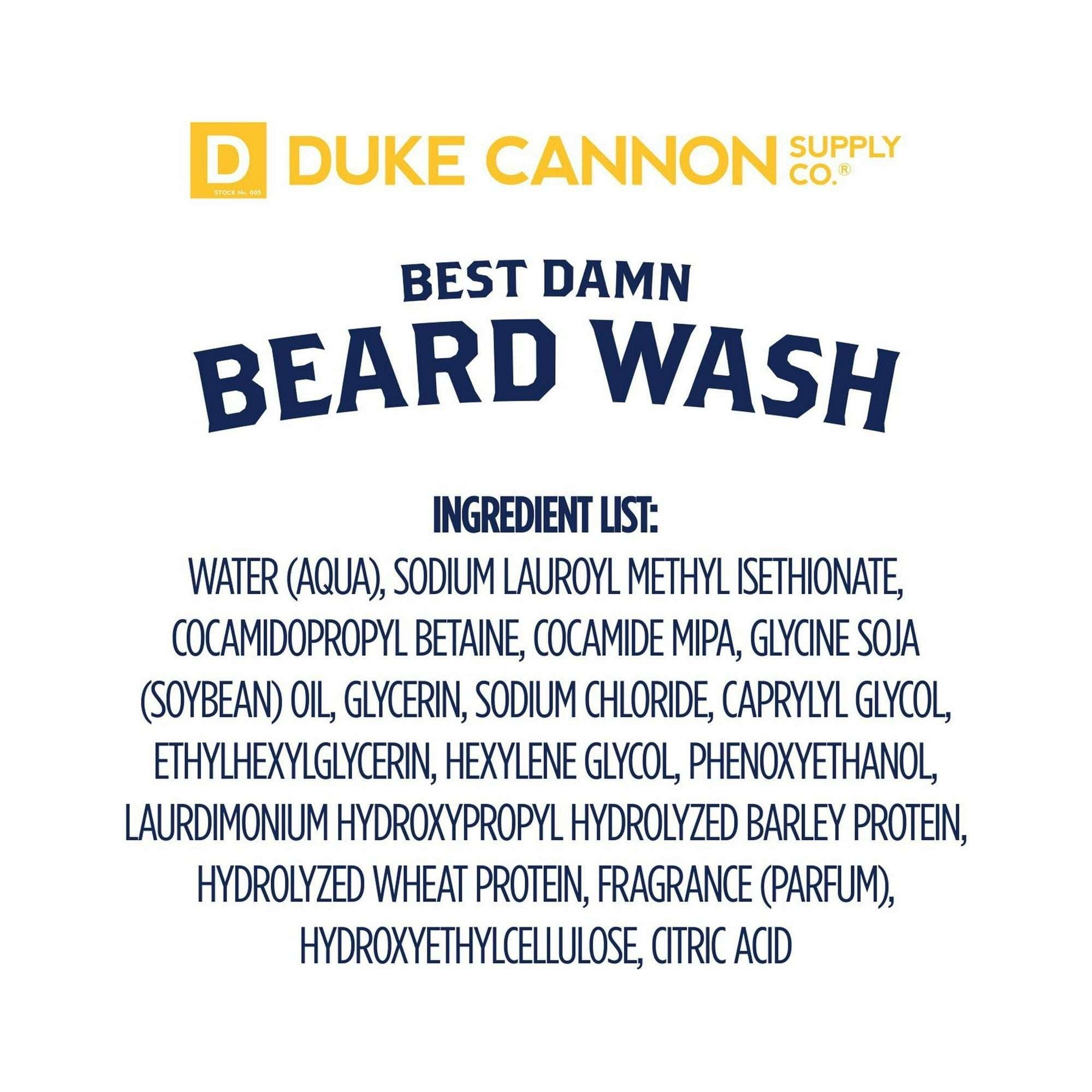 Duke Cannon Supply Co. Best Damn Beard Wash for Men, Citrus Hefeweizen, 6 fl oz