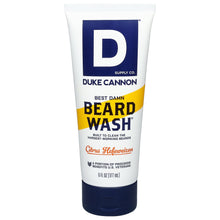 Men's beard wash tube, white/blue/yellow label, Citrus Hefeweizen, 6 fl oz