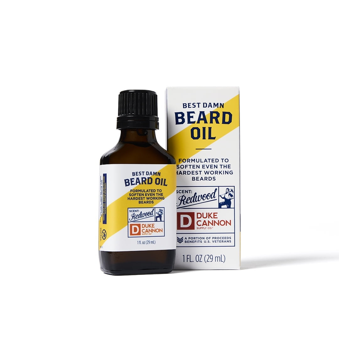 Duke Cannon Best Damn Beard Oil for Men, Redwood, 1 oz
