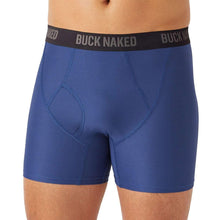 Men's boxer briefs, royal blue with elastic waistband and textured knit