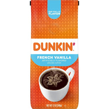 Ground coffee bag, Dunkin' French Vanilla, 12 oz, centered front