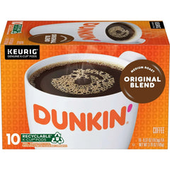 Dunkin’ Original Blend Medium Roast Coffee, Keurig K Cup Pods, 10 Count Box