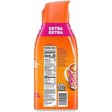 Coffee creamer bottle back label with nutrition facts and barcode