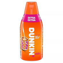 Coffee creamer bottle with orange body and purple band, Extra Extra label
