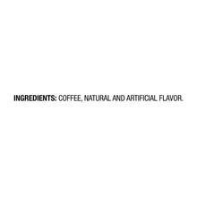 Coffee ingredients label: coffee, natural and artificial flavor