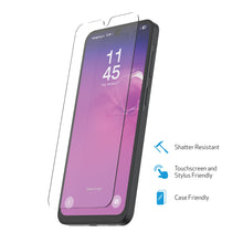 Tempered glass screen protector for smartphone, clear film covering the front display
