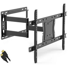 Full-motion TV wall mount kit, black tilt/swivel bracket with VESA mounting plate