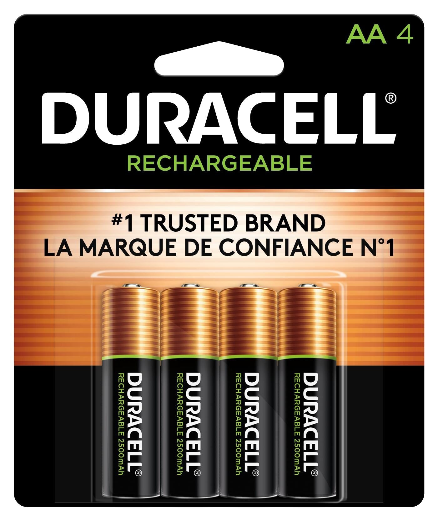 Duracell DX1500B4N Rechargeable Staycharged Nimh Batteries, Aa, 4/Pack