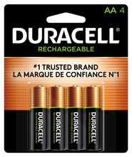Duracell rechargeable AA batteries, 4-pack in retail blister card