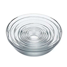 Clear glass mixing bowls set of 9 with rounded rims, nested