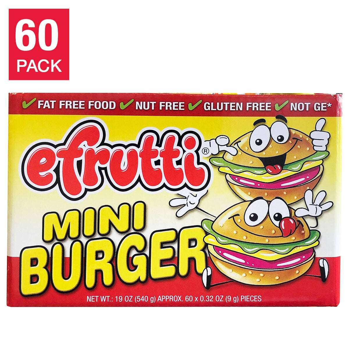 E.Frutti Gummi Mini Burger, 60-count