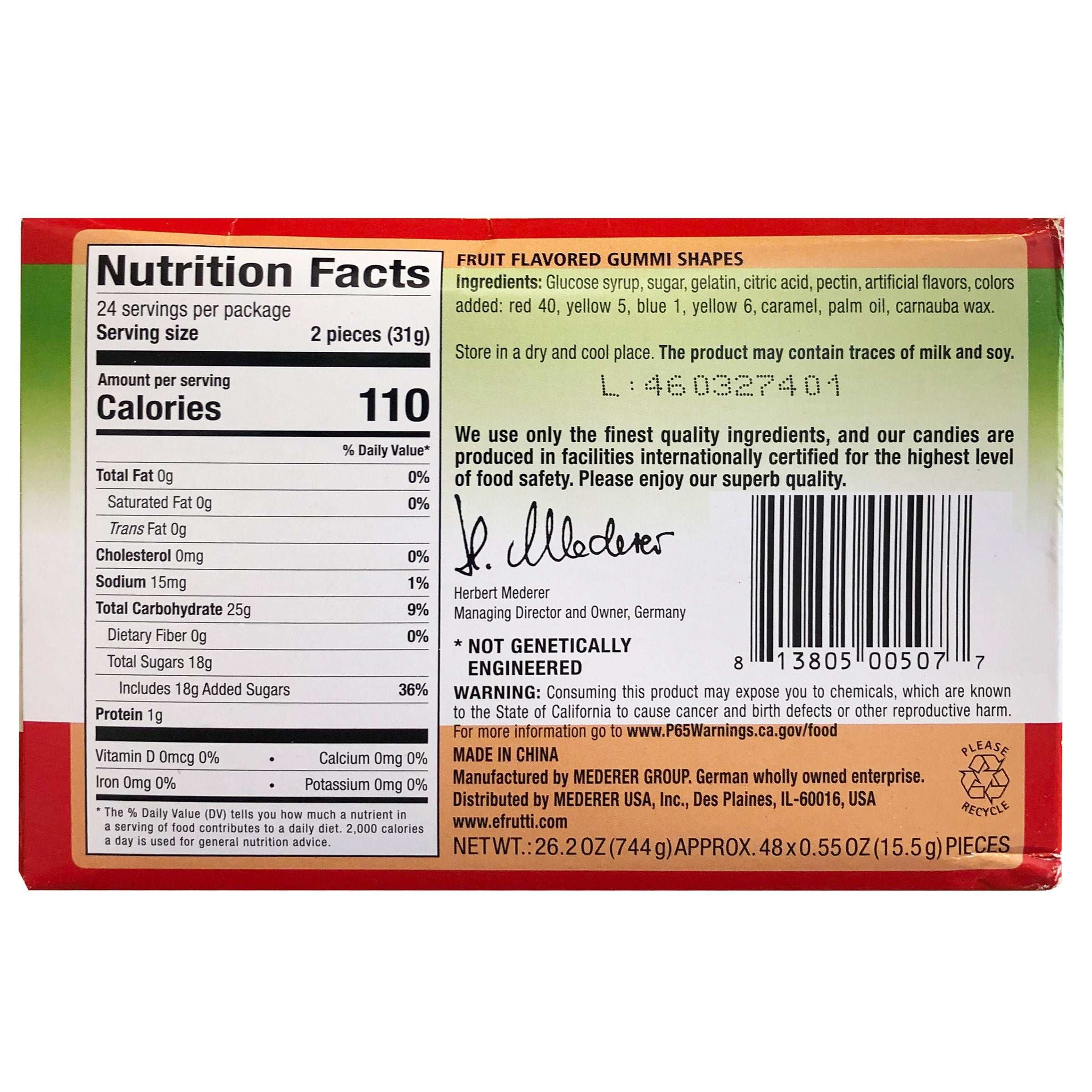 E.Frutti Gummi Pizza, 48-Count