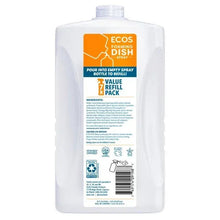 ECOS foaming dish soap refill jug with back label, lemon, pour into bottle