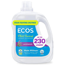 ECOS hypoallergenic lavender liquid laundry detergent bottle, up to 230 loads