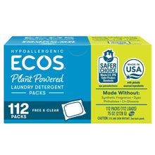 ECOS Laundry Detergent Packs, Free & Clear, 112-count