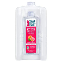 ECOS grapefruit liquid dish soap refill jug with pink front label and cap