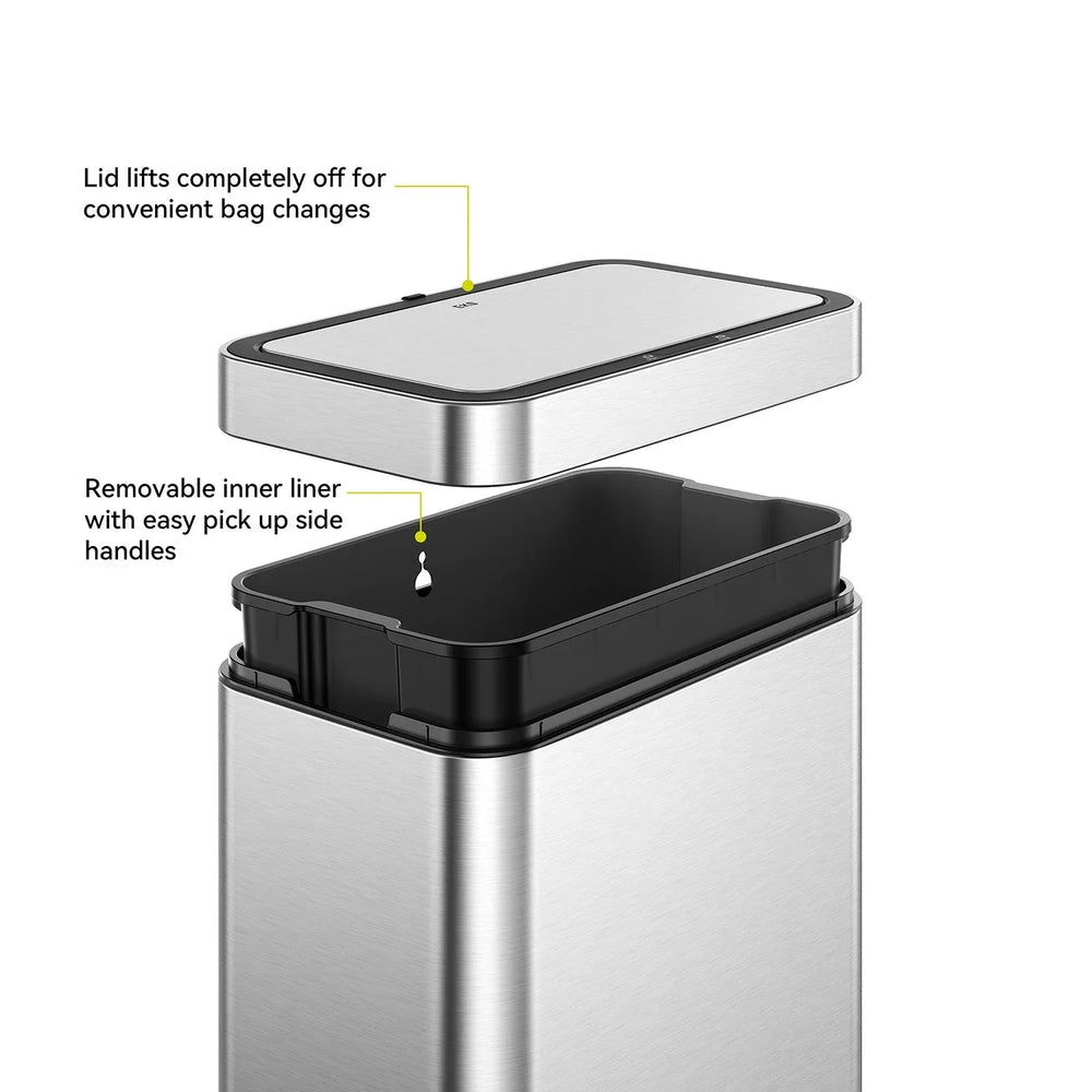 EKO Matte Stainless Steel Motion Sensor Kitchen Trash Can 13.2 Gallon - USA MEGA SHOP