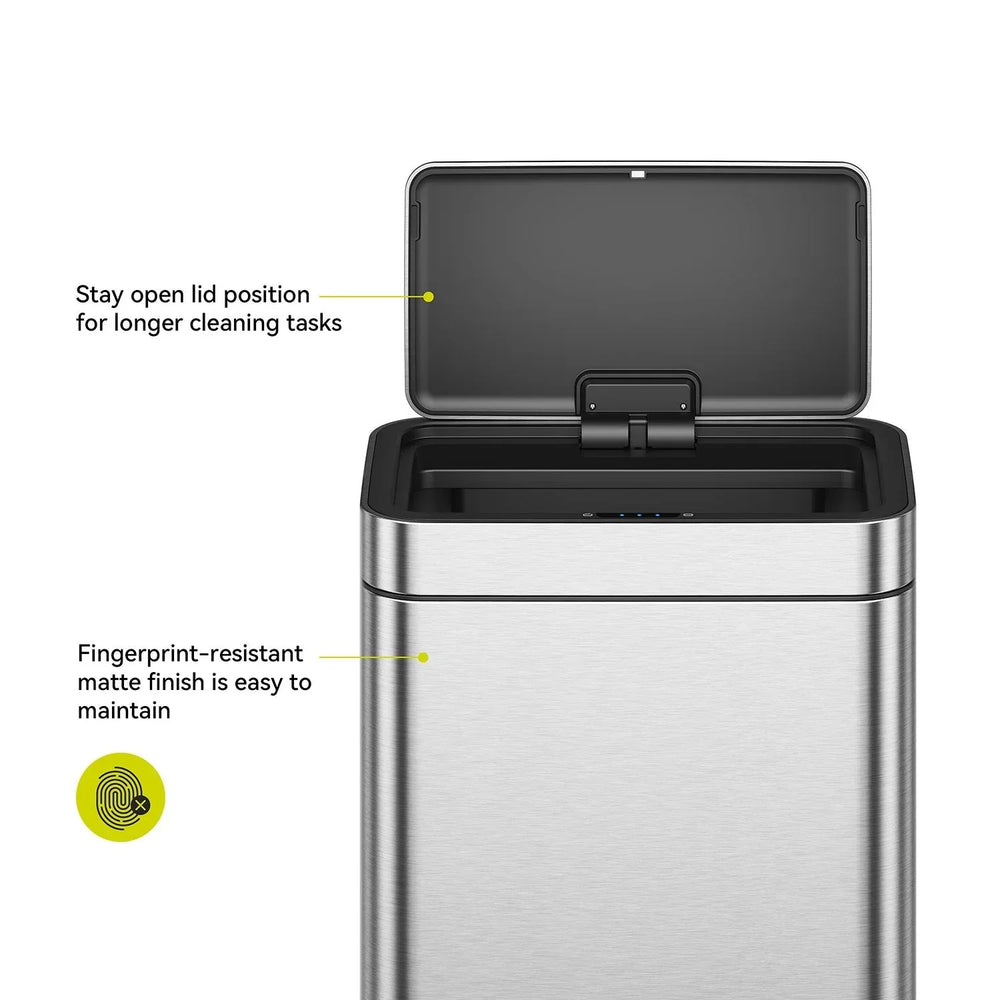 EKO Matte Stainless Steel Motion Sensor Kitchen Trash Can 13.2 Gallon - USA MEGA SHOP
