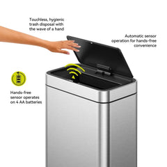 EKO Matte Stainless Steel Motion Sensor Kitchen Trash Can 13.2 Gallon - USA MEGA SHOP