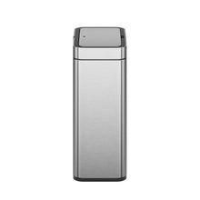 Matte stainless steel motion sensor trash can, brushed body and top sensor panel