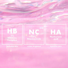 Ingredient graphic panels labeled HB 1%, NC 5%, and HA hyaluronic acid