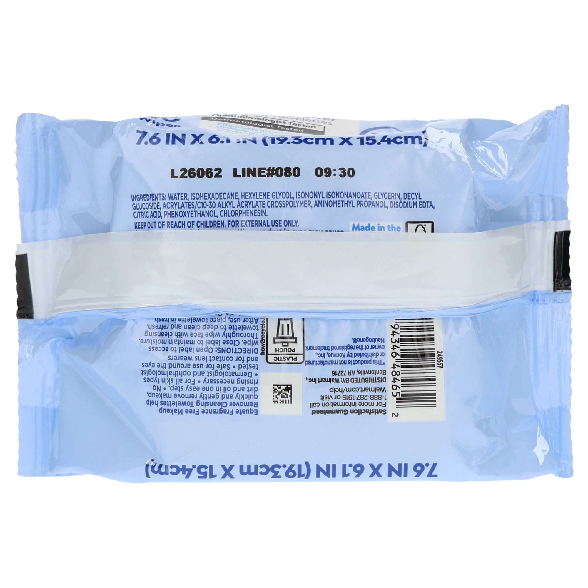 Equate Fragrance Free Makeup Remover Cleansing Towelette, 40 Count