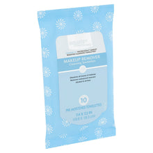Blue makeup remover cleansing towelettes pack with equate beauty label and 10 wipes