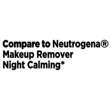Compare to Neutrogena Makeup Remover Night Calming* comparison text graphic