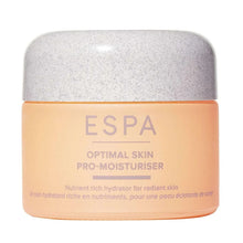 ESPA Optimal Skin Pro-Moisturizer jar, beige label and gray dome lid.