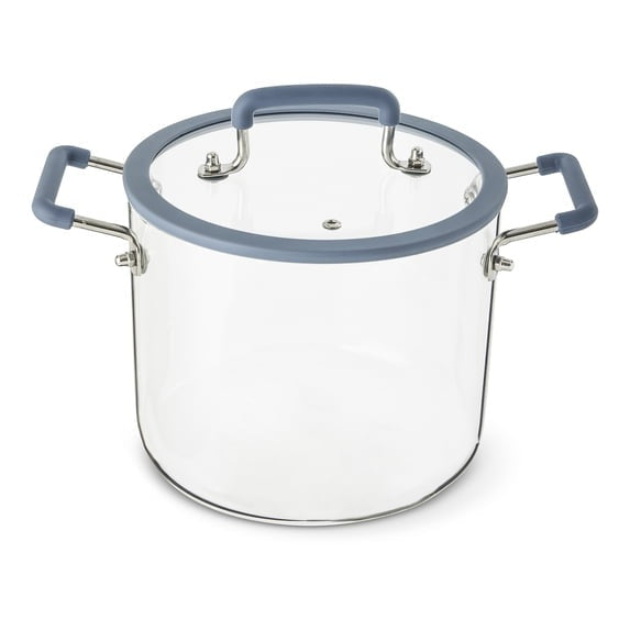 Elements by Thyme & Table 4.5 QT Borosilicate Glass Pot - Blue