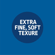 Extra fine, soft texture graphic on a blue product panel