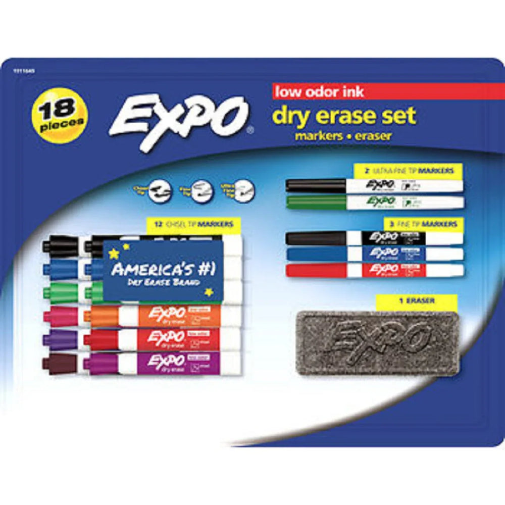 EXPO 18-Pc. Dry Erase Set - USA MEGA SHOP