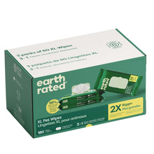 XL pet wipes 3-pack carton with green package and wipes