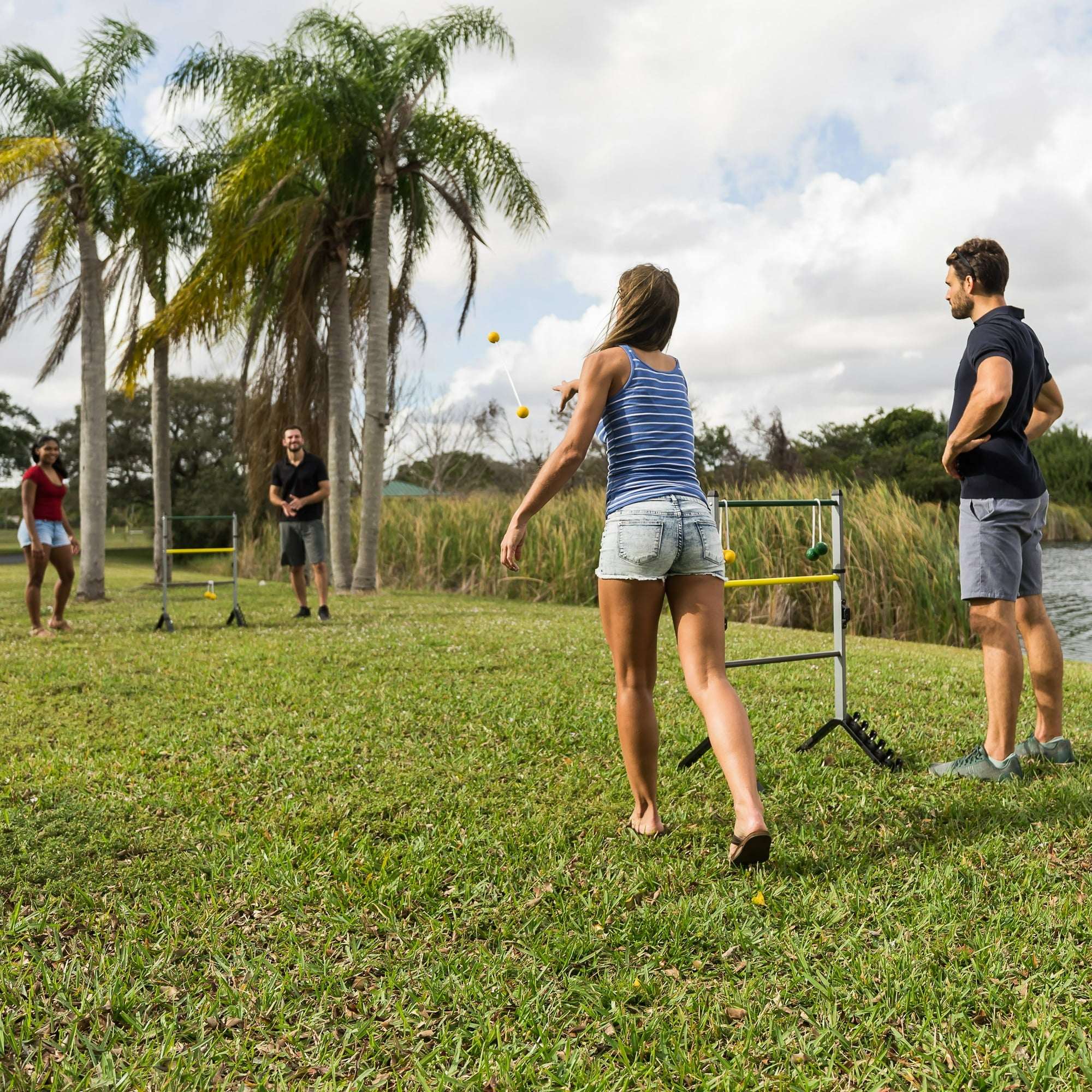EastPoint Sports Premium Steel Ladderball Set with Built-in Scoring System