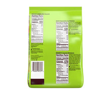 Back of chocolate candy variety pack bag with nutrition facts and barcode