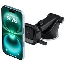 Smartphone car mount with windscreen dashboard holder, gripping a smartphone