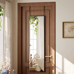Easy4Home 48"x14" Full Length Door Mirror Wall Mounted Hanging Mirror with Metal Frame, Black