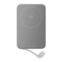 Magnetic power bank, dark gray, with charging connector at the bottom
