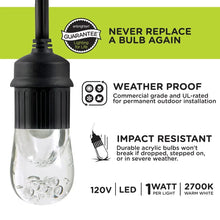 Shatterproof LED-style cafe light bulb with weatherproof black base