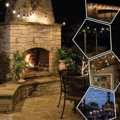 EcoScapes 36' LED Shatterproof Cafe String Lights, 18 Bulbs